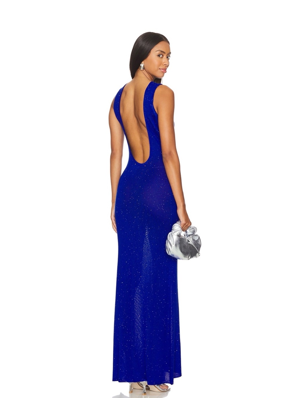Backless Sparkle Evening Gown in Royal Blue